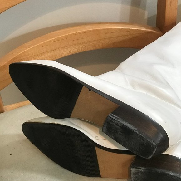 Bandolino Italian white leather low-heeled boots - Picture 5 of 7